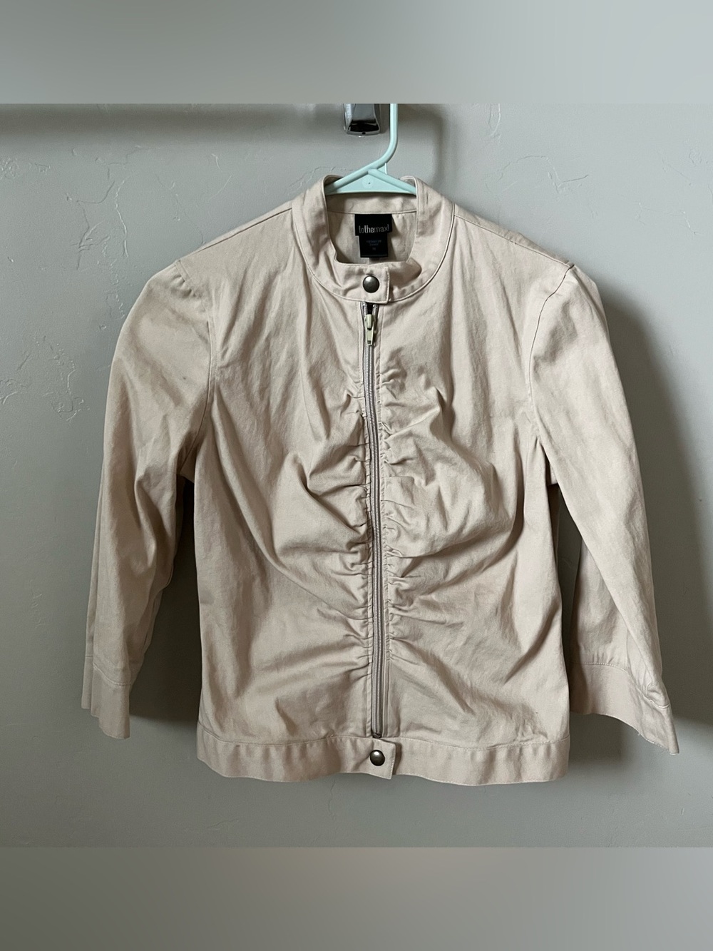 To the Max Cream Zip-Front Ruched Women's Jacket